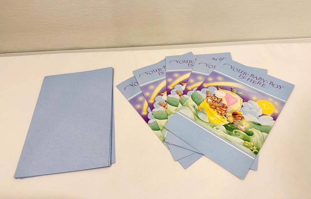 Vintage Your Baby Boy Is Here Greeting Cards Set of 5